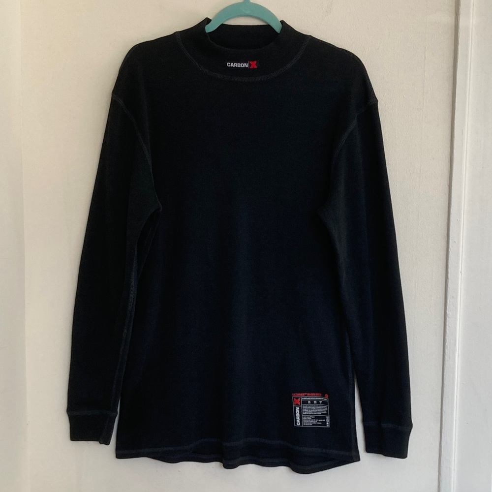 Carbon X Mens Ultimate Baselayer Sz Small Black Knit Blue Collar Fire Resistant